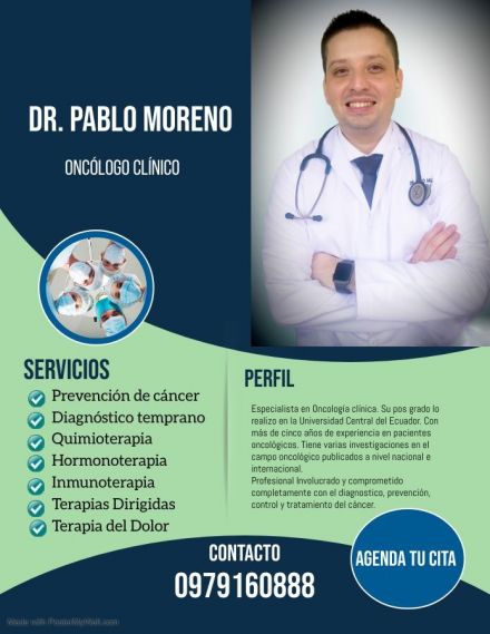 Onc&oacute;logo Cl&iacute;nico en Quito : Dr. Pablo Andr&eacute;s Moreno